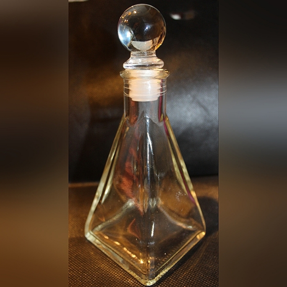 Pyramid Apothecary Triangular Glass Bottle